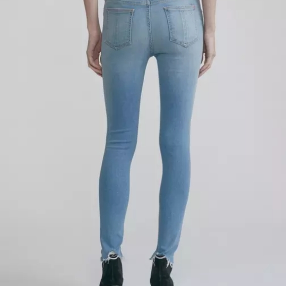 Rag & Bone Ankle Skinny Distressed Light Blue Wash Jeans In Hamilton 27 - Picture 2 of 14